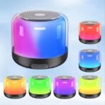 Portable Bluetooth Speakers with Colorful Lights, Loud Sound, Small Bluetooth Speaker with Wireless Stereo Pairing, HiFi Sound, Long Playtime