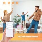 Mini Karaoke Machine for Kids Portable Bluetooth Speaker with 2 Wireless Microphones Birthday Toy - Image 2