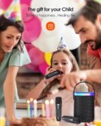 Karaoke Machine with 2 Wireless Mics - Waterproof Bluetooth Speaker with Cool LED Lights, Perfect Birthday/Christmas Gift - Image 2