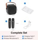 Karaoke Machine with Bluetooth & Party Lights - 2 Wireless Mics for Kids/Adults, Home Party Speaker Microphone - Image 2