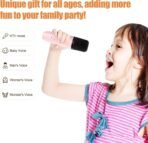 Mini Karaoke Machine for Kids Portable Bluetooth Speaker with 2 Wireless Microphones Birthday Toy - Image 3