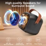 Karaoke Machine with Bluetooth & Party Lights - 2 Wireless Mics for Kids/Adults, Home Party Speaker Microphone - Image 3