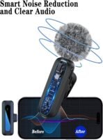 Wireless Microphone for iPhone Android Plug-Play,2 Pack Mini Microphone Professional Noise Reduction Recording Clip Mic - Image 4