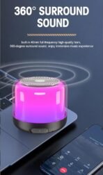 Portable Bluetooth Speakers with Colorful Lights, Loud Sound, Small Bluetooth Speaker with Wireless Stereo Pairing, HiFi Sound, Long Playtime - Image 4