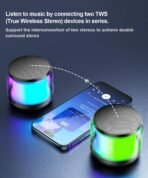 Mini Bluetooth Speaker with Lights, Portable Wireless, TWS Pairing, Includes Lanyard | Cute Small Speaker Gift for Women, Girls, Boys - Image 4
