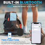 Portable Wireless Bluetooth Speaker, IPX7 Waterproof, TF Card Support, FM Radio, Built-in Mic, Vigorous Bass, Ideal for  Home, Cycling, Outdoor - Image 4