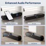 Portable Bluetooth Speaker, 30H Playtime, 26W,  Multi-Input, LED Lights |Bluetooth 5.3 Wireless for Parties & Outdoor (Black) - Image 4