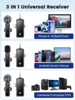 3-in-1 Wireless Mics - Works with iPhone/Android/Camera, for Mute/Reverb/Noise Reduction for Recording - Image 6