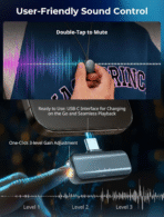 Wireless Lavalier Mic for iPhone/Android - USB-C Rechargeable, 44H Battery, Noise Canceling & Mute, Clip-On for Vlog/Interview (Black) - Image 5