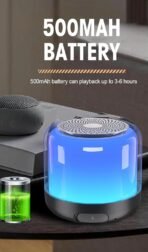 Portable Bluetooth Speakers with Colorful Lights, Loud Sound, Small Bluetooth Speaker with Wireless Stereo Pairing, HiFi Sound, Long Playtime - Image 5