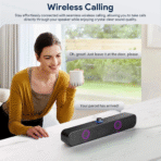 Portable Bluetooth Speaker, 30H Playtime, 26W,  Multi-Input, LED Lights |Bluetooth 5.3 Wireless for Parties & Outdoor (Black) - Image 5