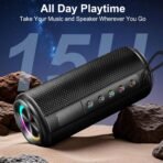 Bluetooth 5.4 Speaker, 15H Playtime, IP7 Waterproof, LED Lights, TWS, HD Stereo – Portable for Outdoor, Party, Beach, Gift - Image 6