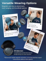 Wireless Lavalier Mic for iPhone/Android - USB-C Rechargeable, 44H Battery, Noise Canceling & Mute, Clip-On for Vlog/Interview (Black) - Image 6