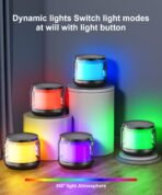 Mini Bluetooth Speaker with Lights, Portable Wireless, TWS Pairing, Includes Lanyard | Cute Small Speaker Gift for Women, Girls, Boys - Image 6