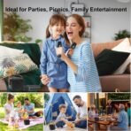 Karaoke Machine with Bluetooth & Party Lights - 2 Wireless Mics for Kids/Adults, Home Party Speaker Microphone - Image 6