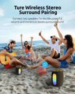 Bluetooth Speaker, IPX5, 20W Stereo, Color Lights, TWS Pairing | Portable for Parties & Camping - Image 6