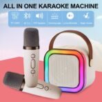 Kids Karaoke Machine - 2 Wireless Mics, Bluetooth Portable, Mini Portable Bluetooth Speaker - Image 7