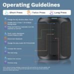 40W Bluetooth Speaker with RGB Lights, IPX7 Waterproof, TWS Pairing, AUX/TF Card | Portable Wireless Speaker for Party, Beach, Travel & Home - Image 7