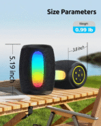 Bluetooth Speaker, IPX5, 20W Stereo, Color Lights, TWS Pairing | Portable for Parties & Camping - Image 7